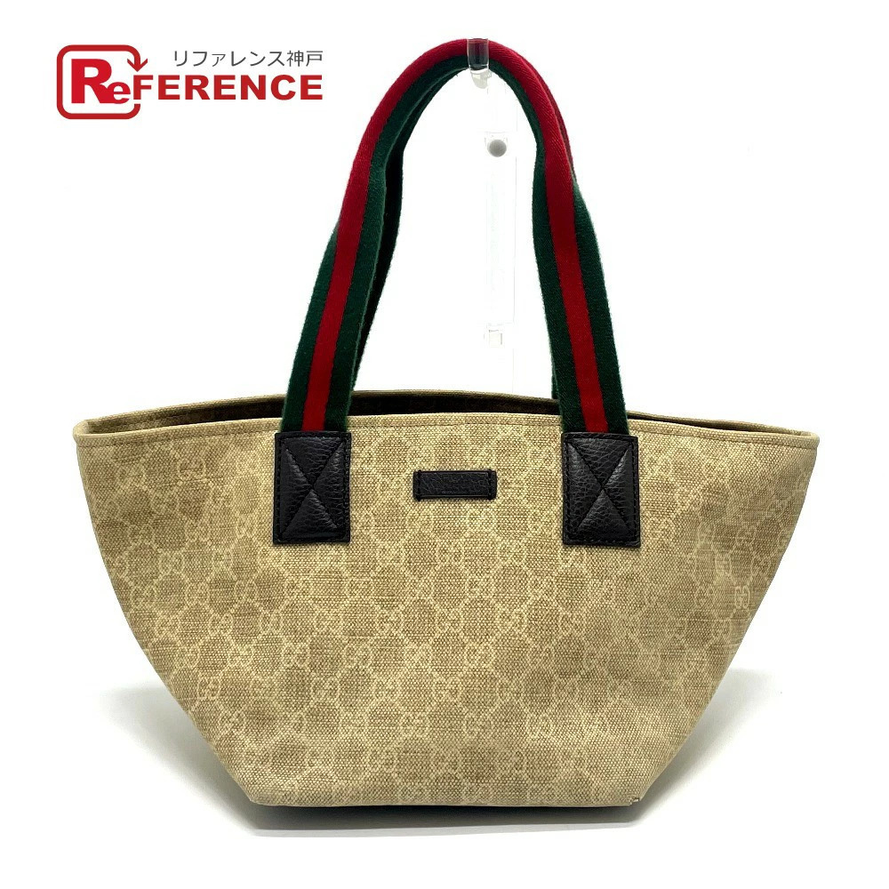 GUCCI GG Sherry Bag Lunch Tote Canvas Beige